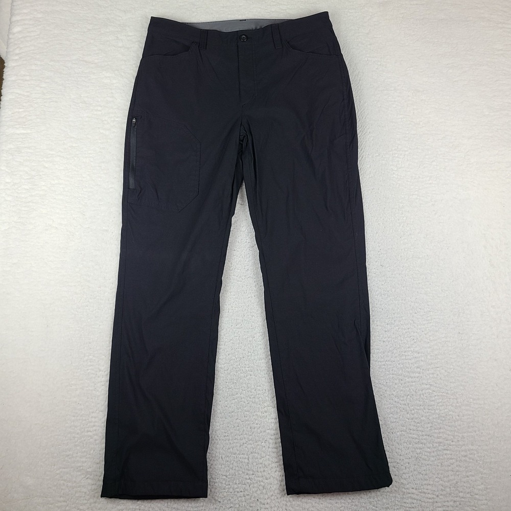 Eddie Bauer Pants Mens 34x32 Black Straight Leg Fleece Lined Performance Tech